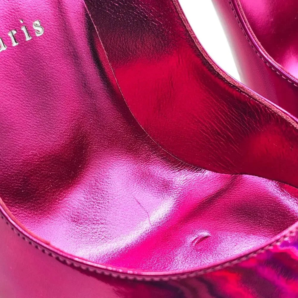 Christian Louboutin Hot Chick 100 Psychic Pink Patent Pumps EU 38 US 8 - NWB